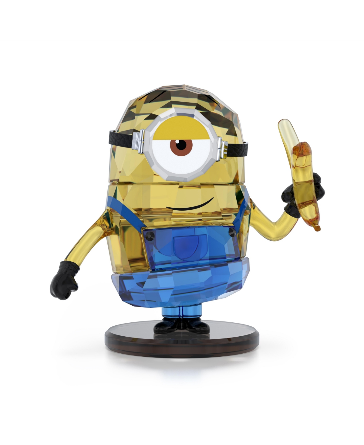 Swarovski Minions Stuart Crystal Figurine In Yellow,blue