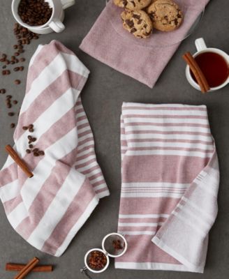Asst French Terry Cotton Dishtowel 3 Pack Set, 18" x 28"