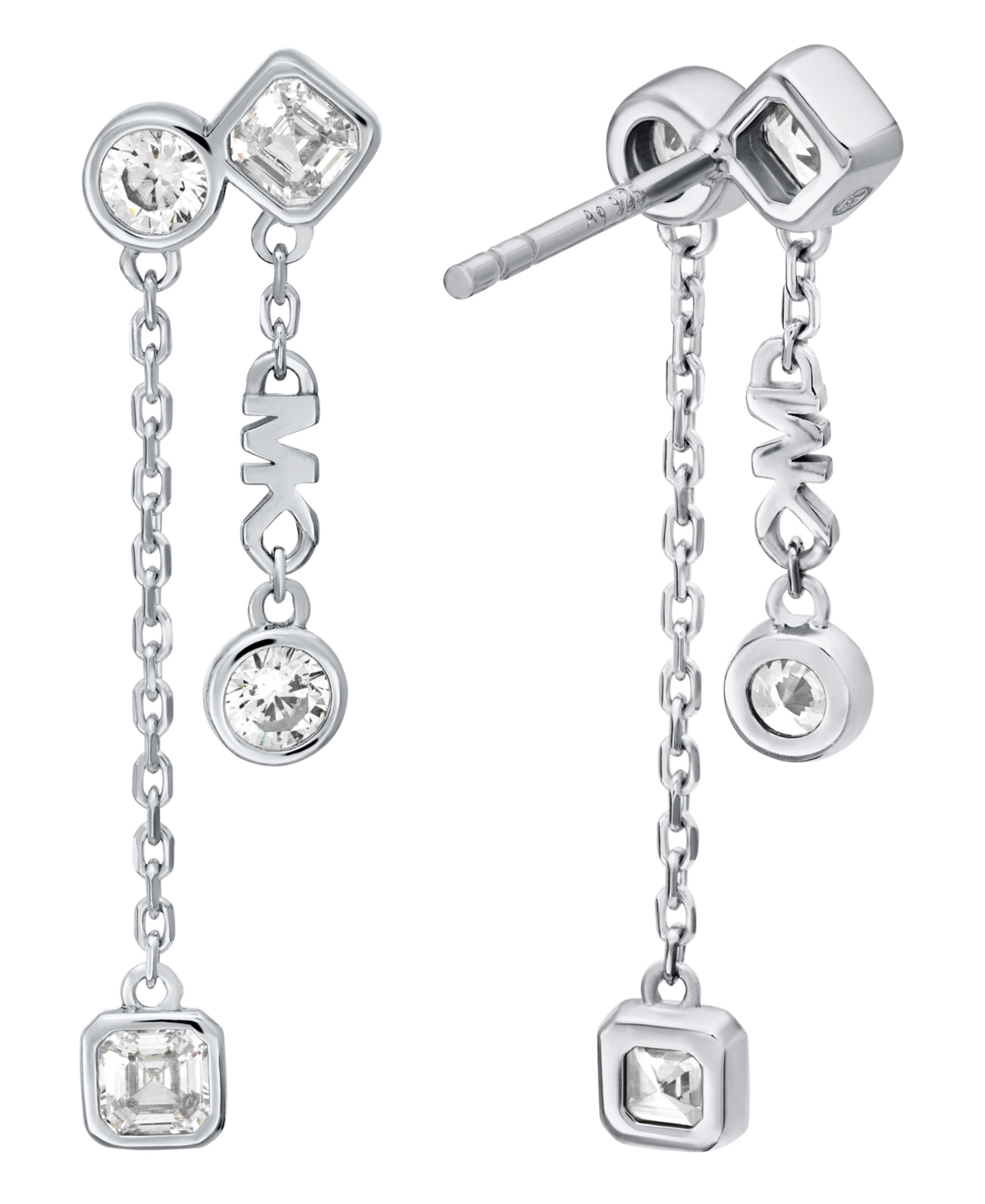 Michael Kors Brilliance Cubic Zirconia Drop Earrings In Silver