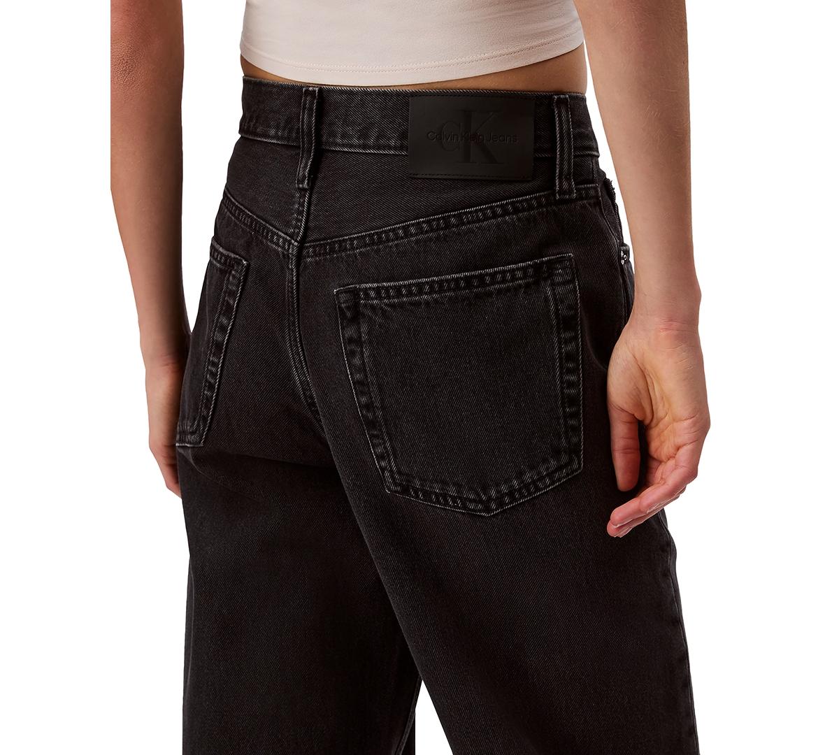 Calvin Klein Jeans Est.1978 Women's 90s Straight-leg Stretch Jeans In Ck Essential Black
