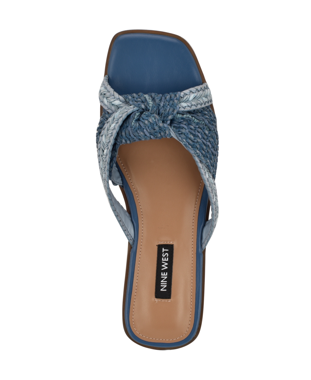 Nine West Omansa Slide Sandal In Blue Denim