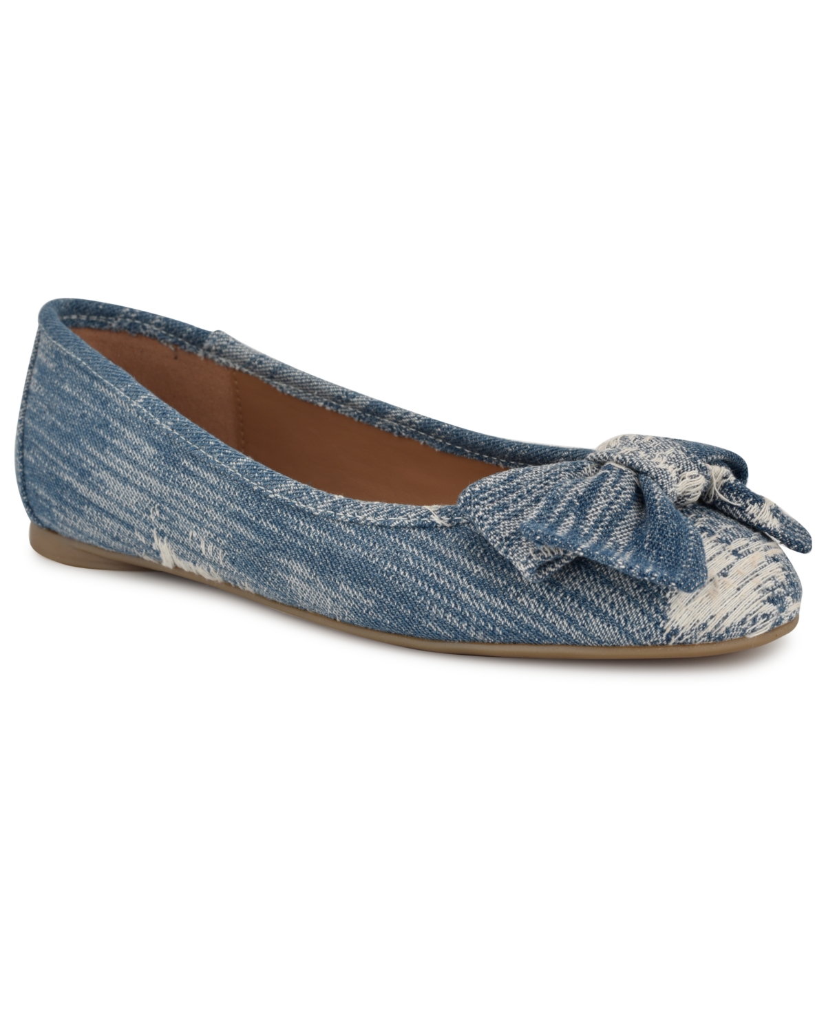 Nine West Women's Veronika Slip-on Casual Ballet Flats In Blue Denim