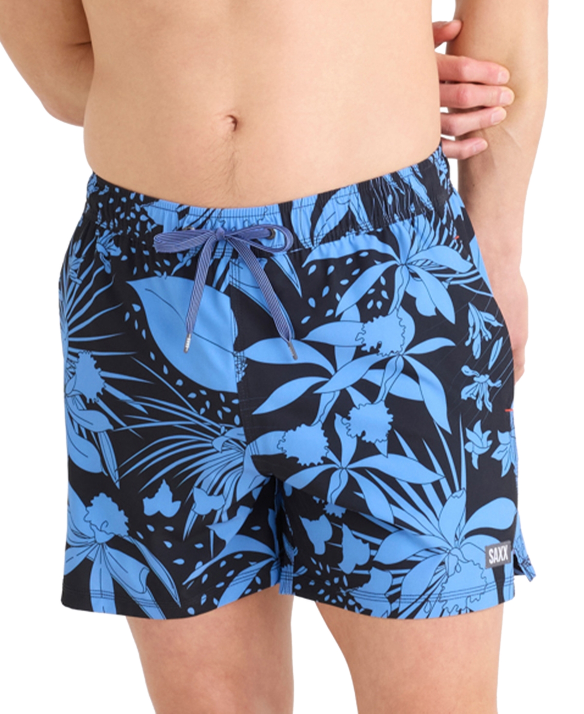 Saxx Men's Oh Buoy 2 In 1 5" Stretch Swim Short In Jungle Noir