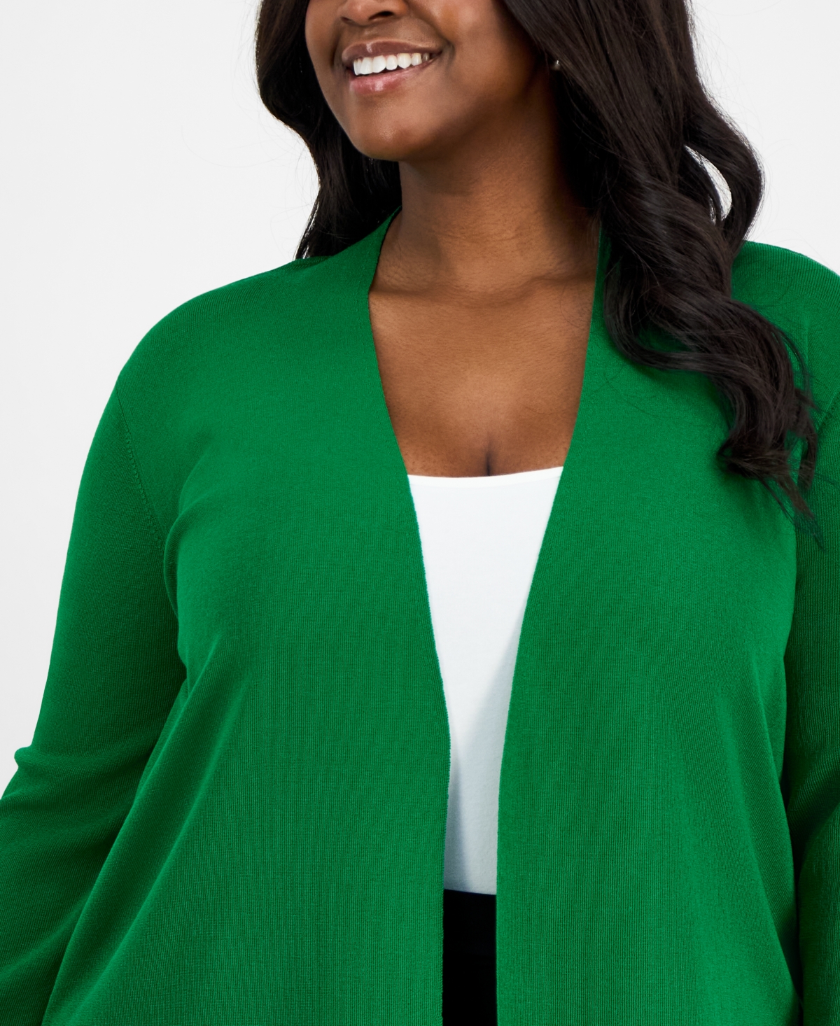 Shop Anne Klein Plus Size Napa Open-front Cardigan