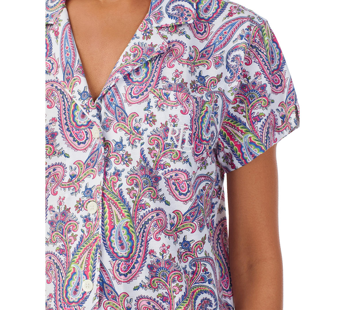 Shop Ralph Lauren Women's Short-sleeve Bermuda Pajama Set In Paisley
