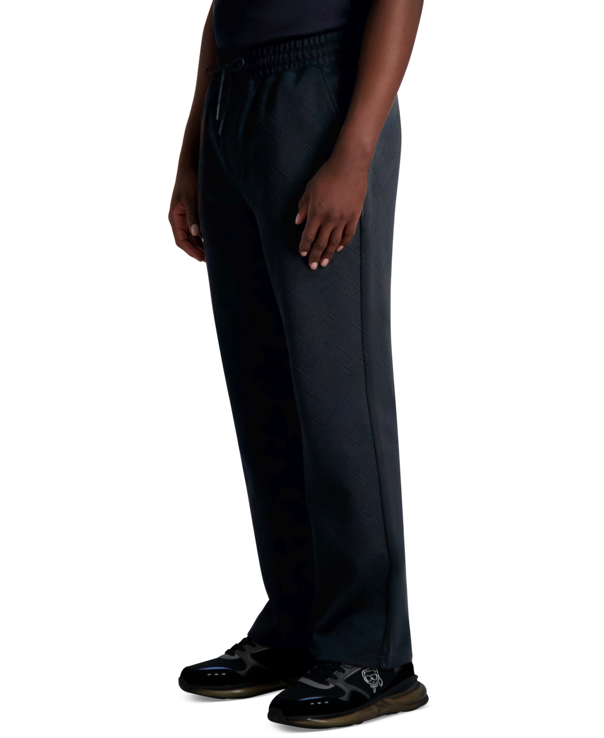 Men's Straight Fit Knit Track Pants - Black