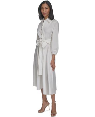 Women's Cotton Tie-Waist Fit & Flare Dress