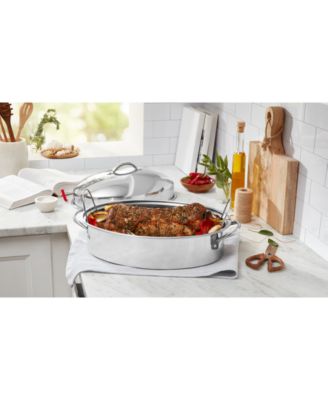 Stainless Steel 8-Qt Covered Oval Roaster with Rack, Exclusively at Macy’s