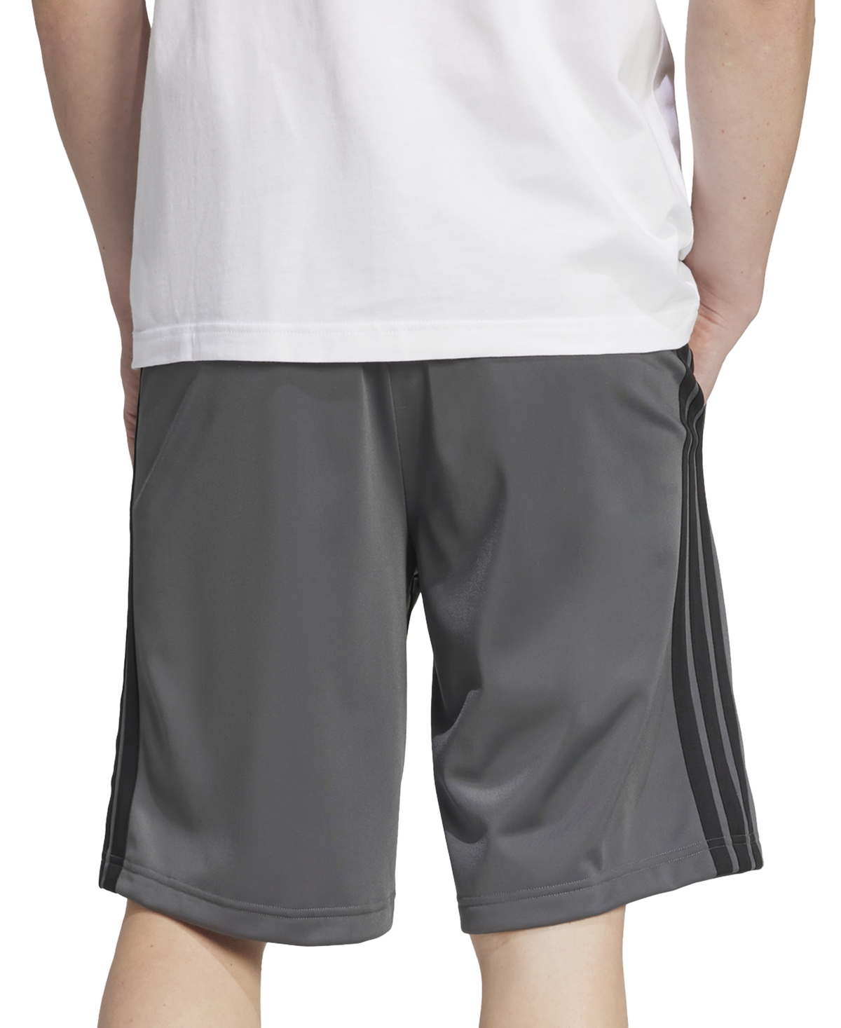 Adidas Originals Men's Three-stripes 10" Tricot Shorts In Gresix