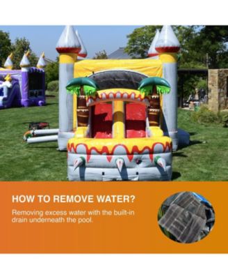 T-Rex Commercial Grade Bounce House Water Slide with Pool for Kids and Adults (with Blower), Basketball Hoop, Wet Dry Combo, Outdoor, Big Inflatable, Birthday Party Rental