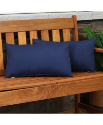 Indoor/Outdoor Weather-Resistant Polyester Lumbar Decorative Pillow with Zipper Closure - 2pk