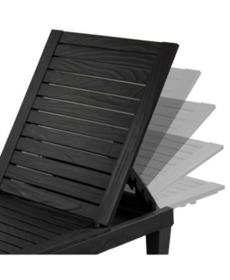 5-Position Adjustable Sun Lounger Polypropylene Resin - Black