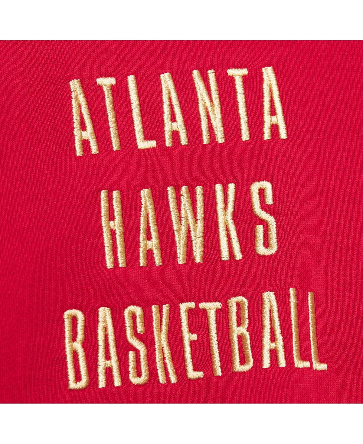 Mitchell & Ness Men's Red Atlanta Hawks Team Og 2.0 Vintage Logo Fleece Pullover Hoodie In Red