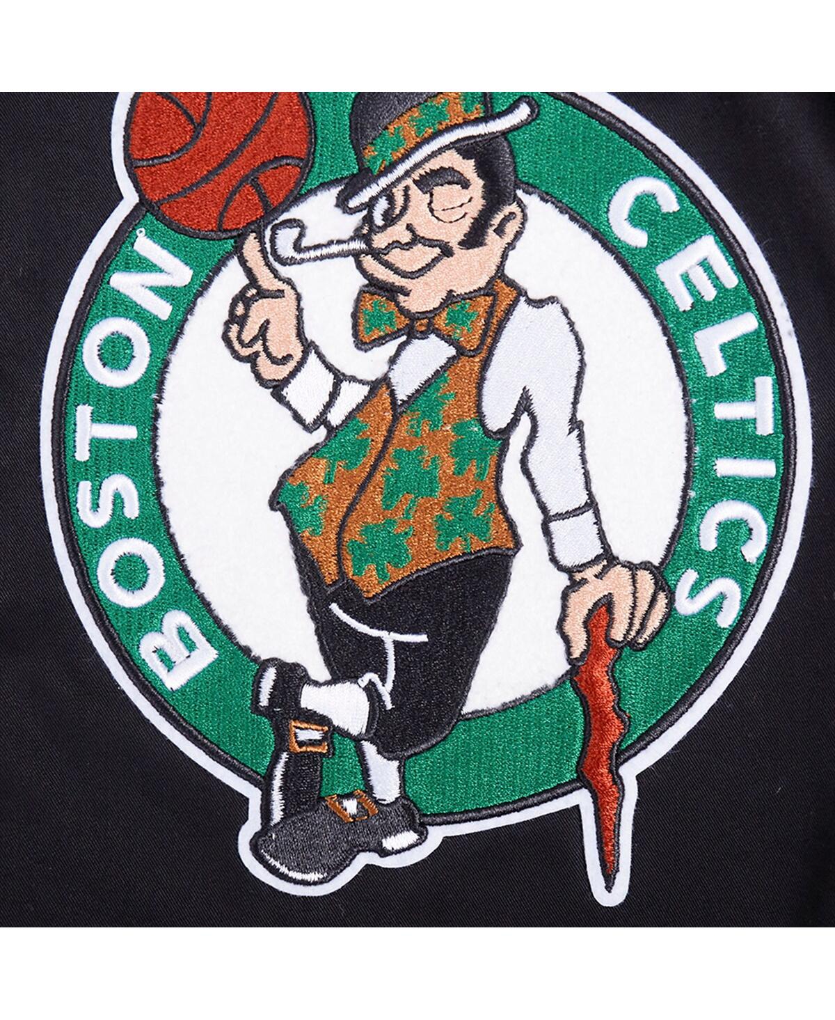 Pro Standard Men's Black Boston Celtics Area Code Twill Full-zip Jacket In Black
