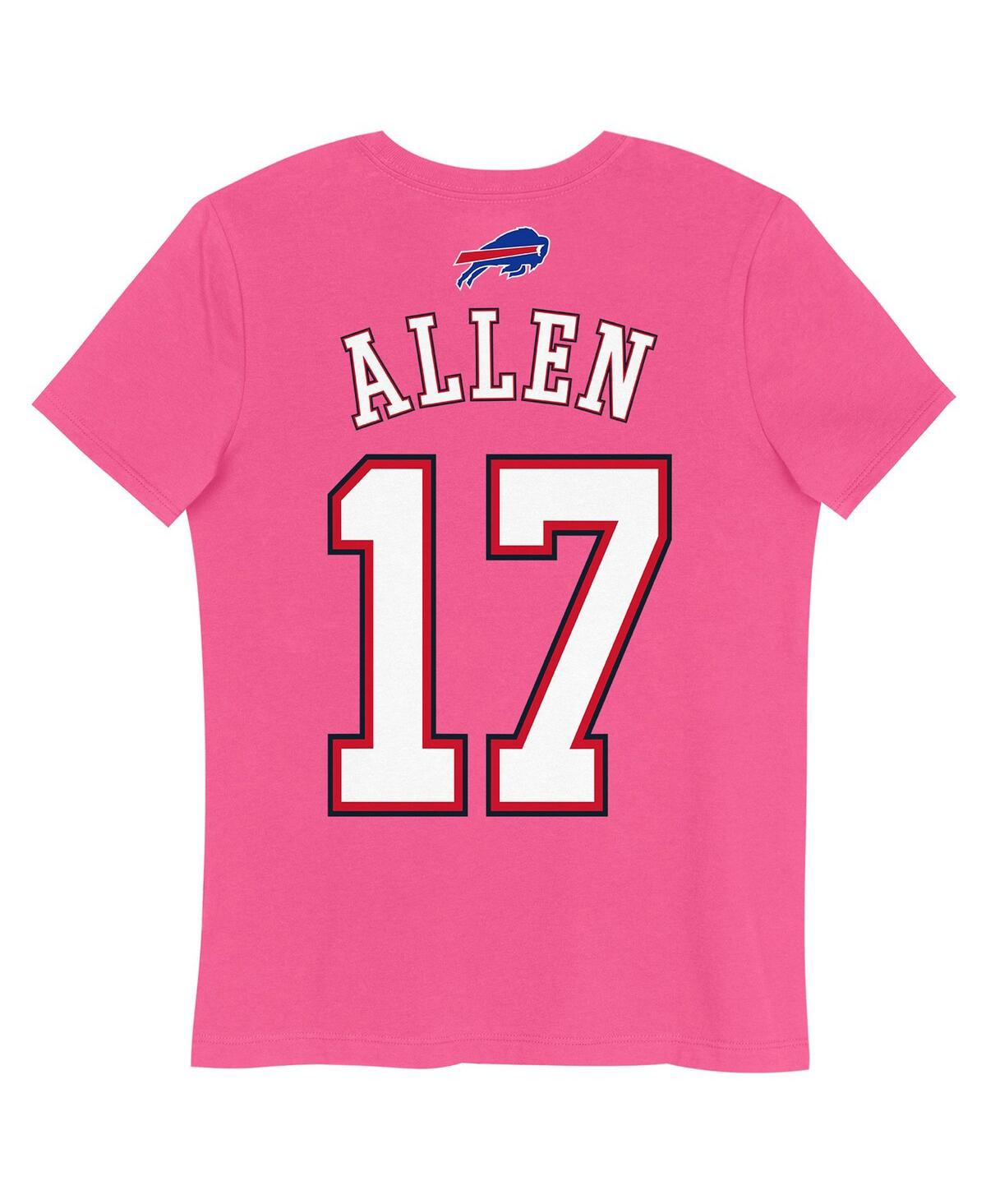 Nike Big Girls Josh Allen Pink Buffalo Bills Player Name Number T-shirt In Pink