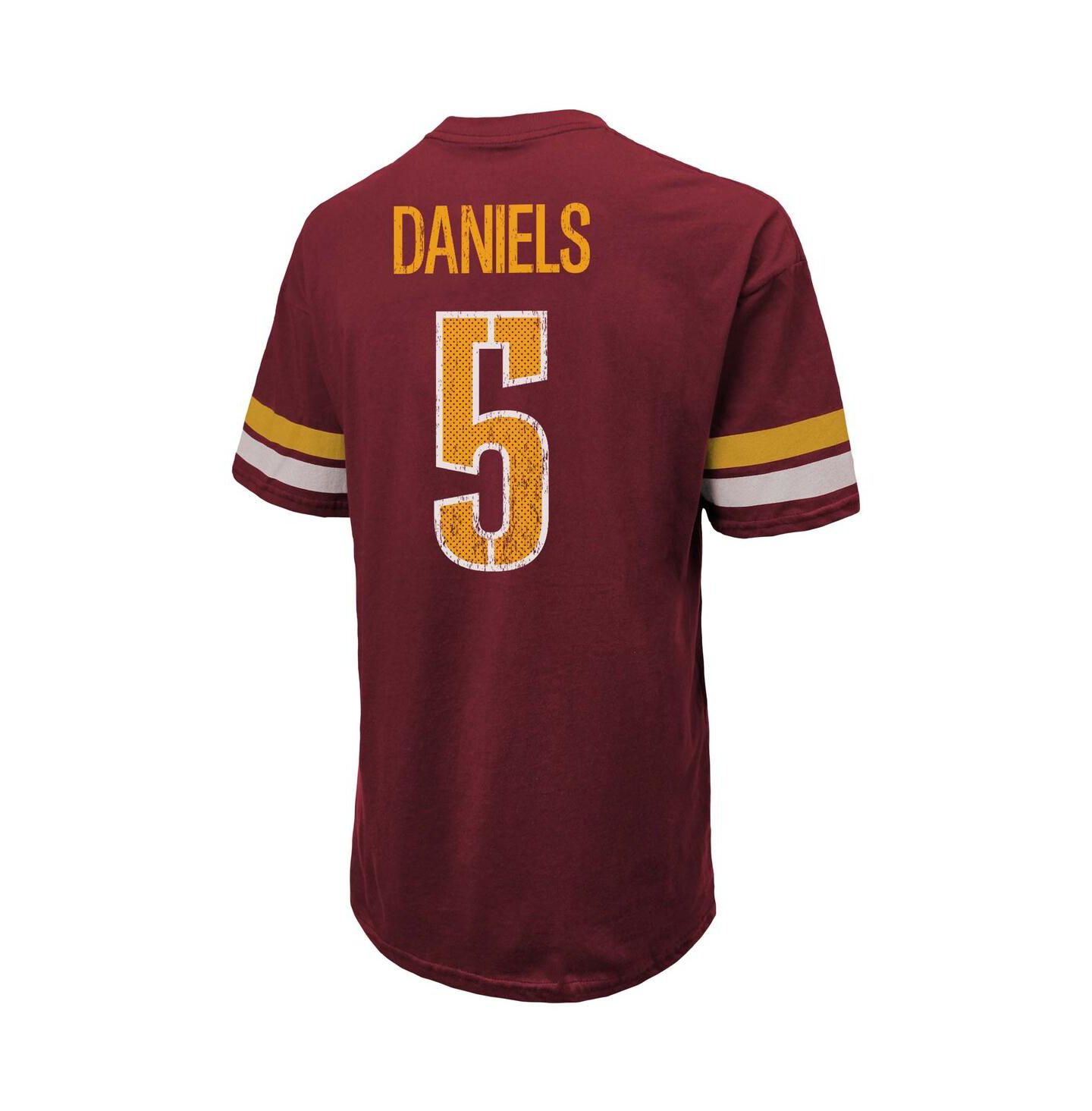 Мужская футболка Majestic Jayden Daniels Burgundy Washington Commanders Name & Number Oversize Fit — фото 2
