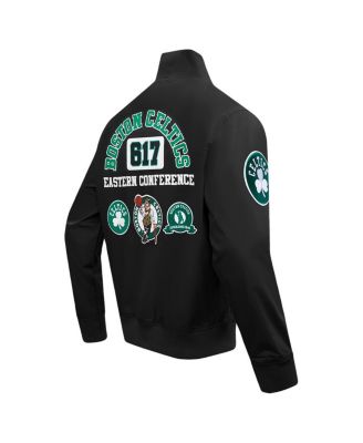 Men's Black Boston Celtics Area Code Twill Full-Zip Jacket