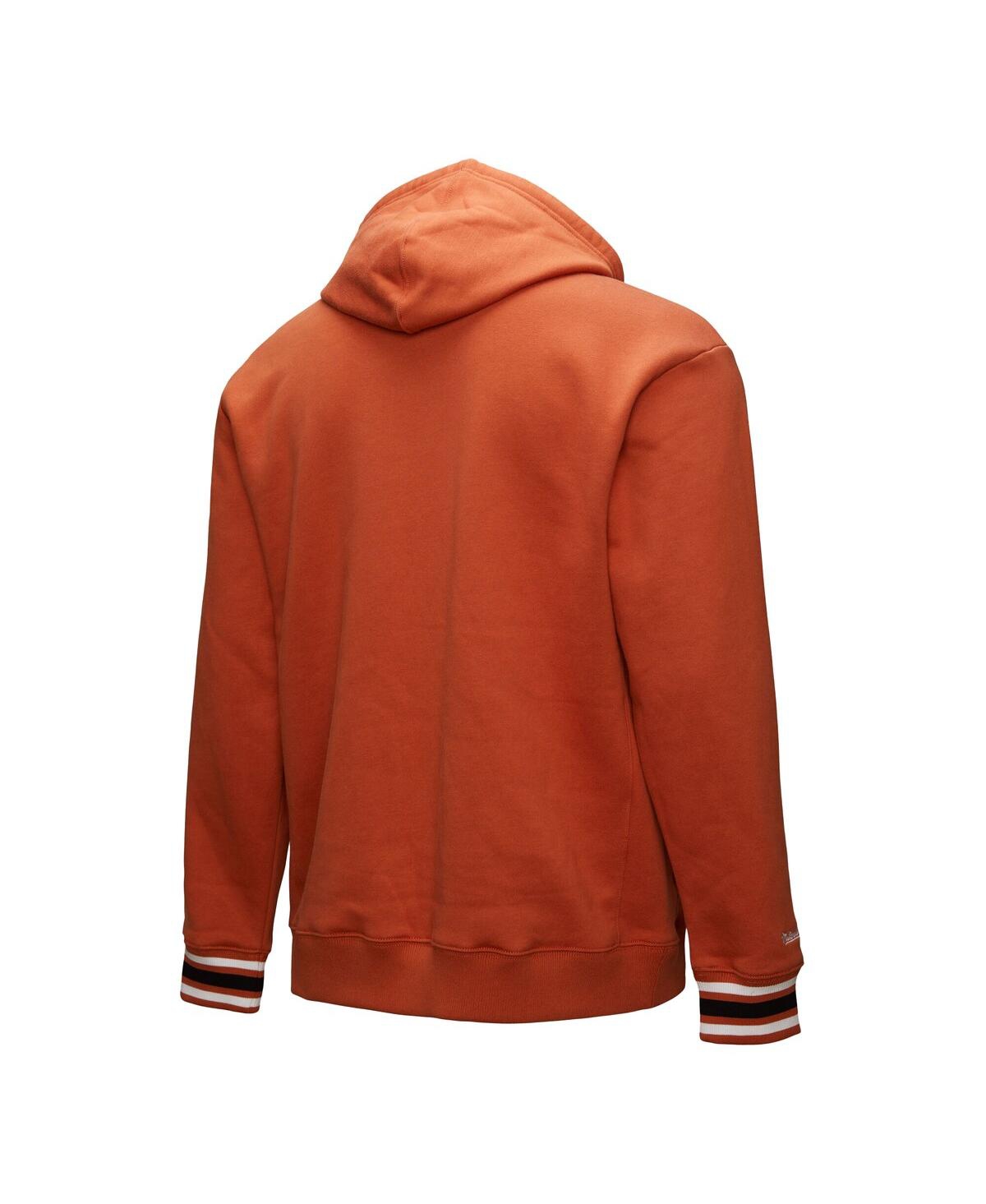 Mitchell & Ness Men's Texas Orange Texas Longhorns Chainstitch Fleece Pullover Hoodie In Texas Orange