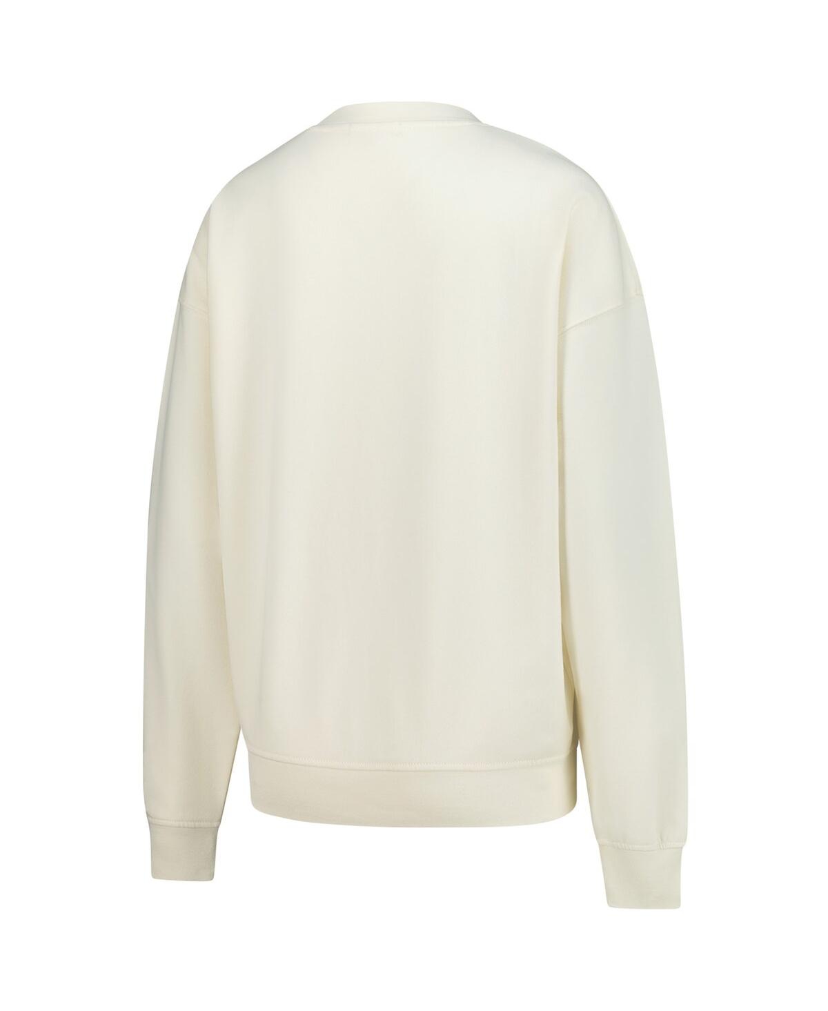 Mitchell & Ness Women's Cream Chicago Bears Fandom Fleece Pullover Sweatshirt In Cream