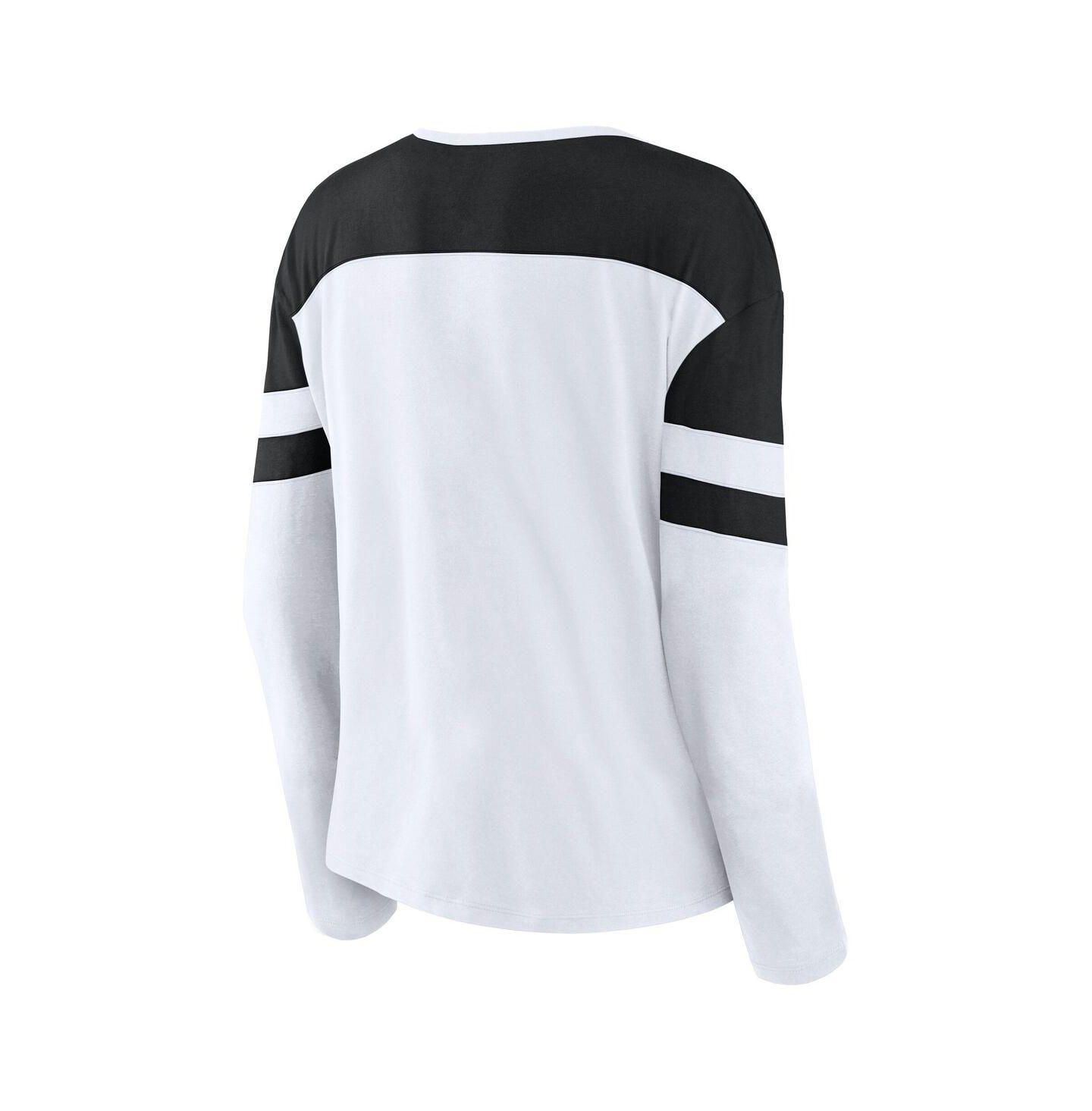 Женская футболка Fanatics White/Black Utah Hockey Club Frozen Notch Neck Long Sleeve — фото 2