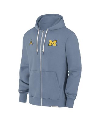 Men's Blue Michigan Wolverines 2024 Sideline Player Performance Full-Zip Hoodie Sweatshirt