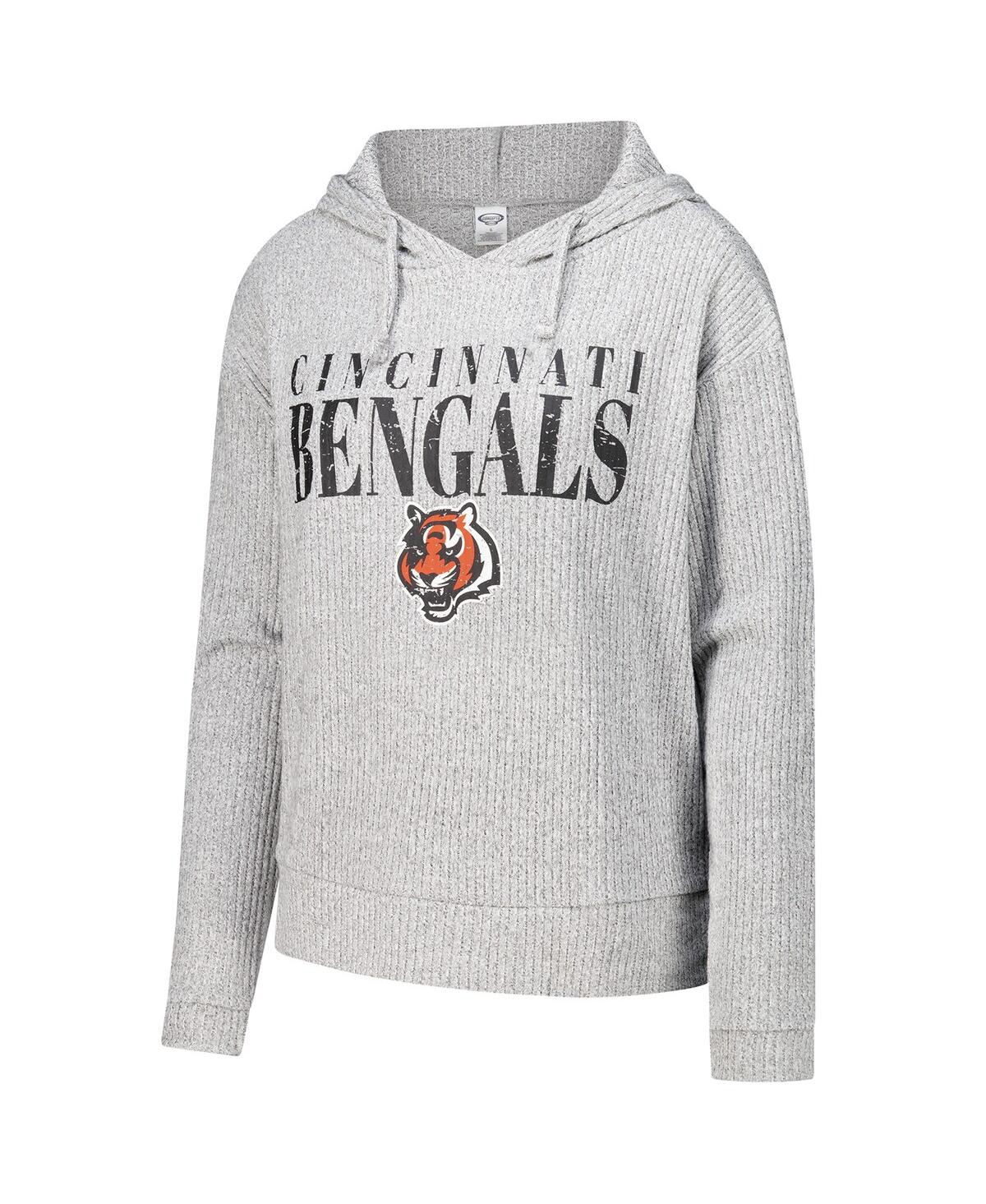 Concepts Sport Women's Gray Cincinnati Bengals Juniper Long Sleeve Hoodie T-shirt Shorts Set In Gray