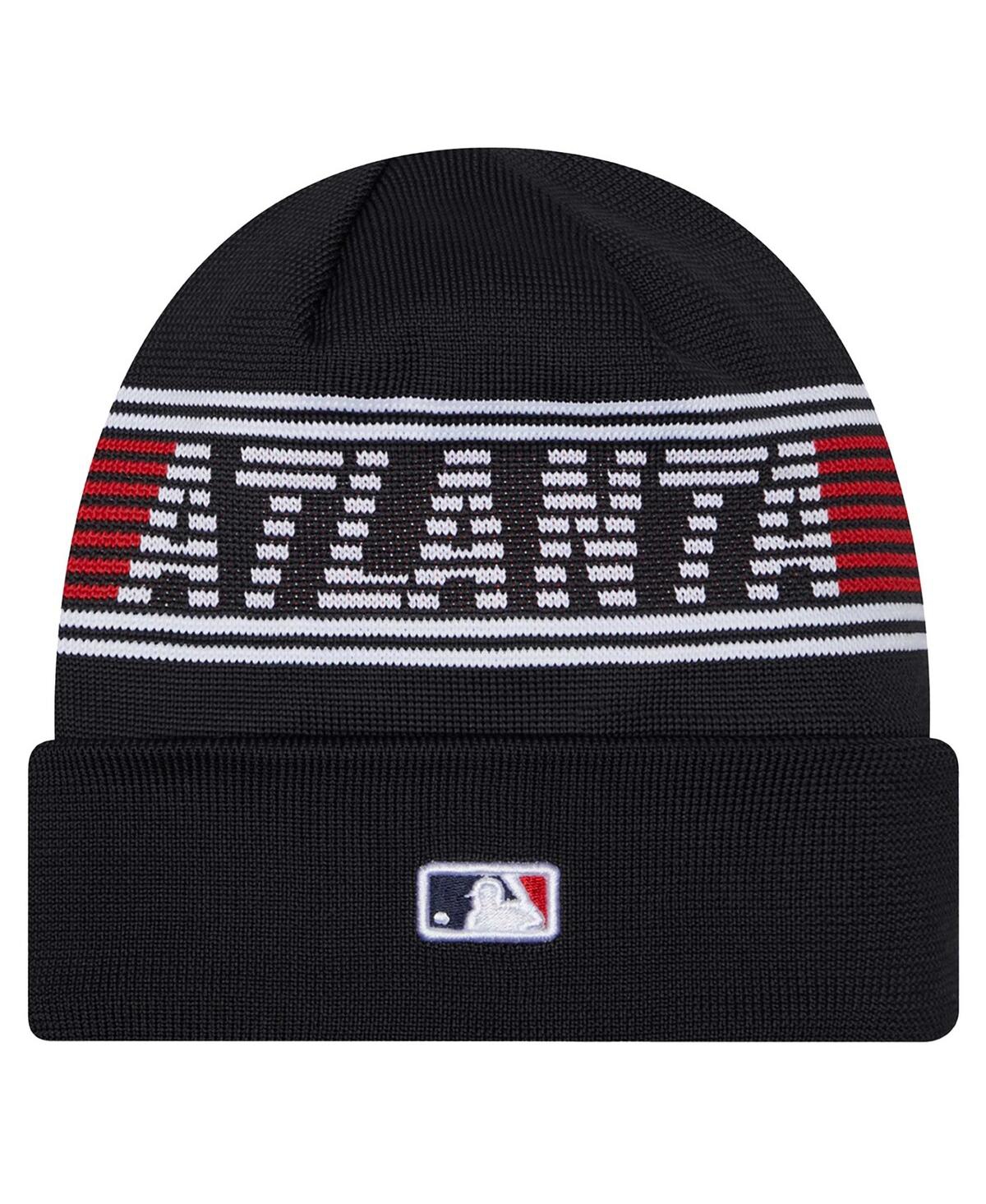 NEW ERA MEN'S NAVY ATLANTA BRAVES AUTHENTIC COLLECTION CUFFED KNIT HAT 
