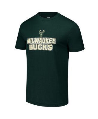 Men's Hunter Green Milwaukee Bucks Vector T-Shirt Flannel Pants Sleep Set
