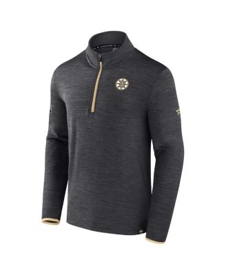 Men's Heather Charcoal Boston Bruins Authentic Pro Quarter-Zip Pullover Top