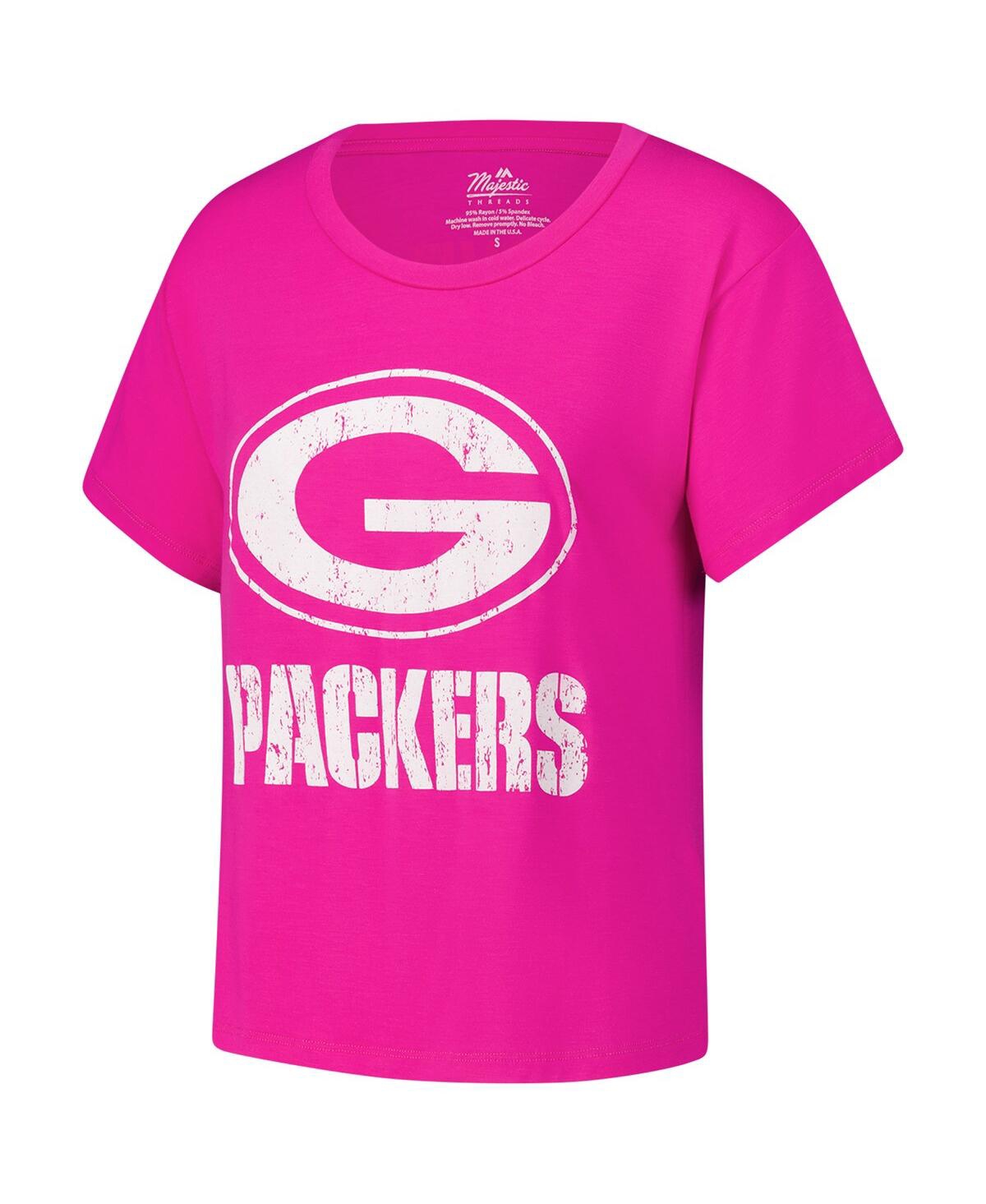MAJESTIC WOMEN'S JORDAN LOVE PINK GREEN BAY PACKERS NAME NUMBER T-SHIRT 