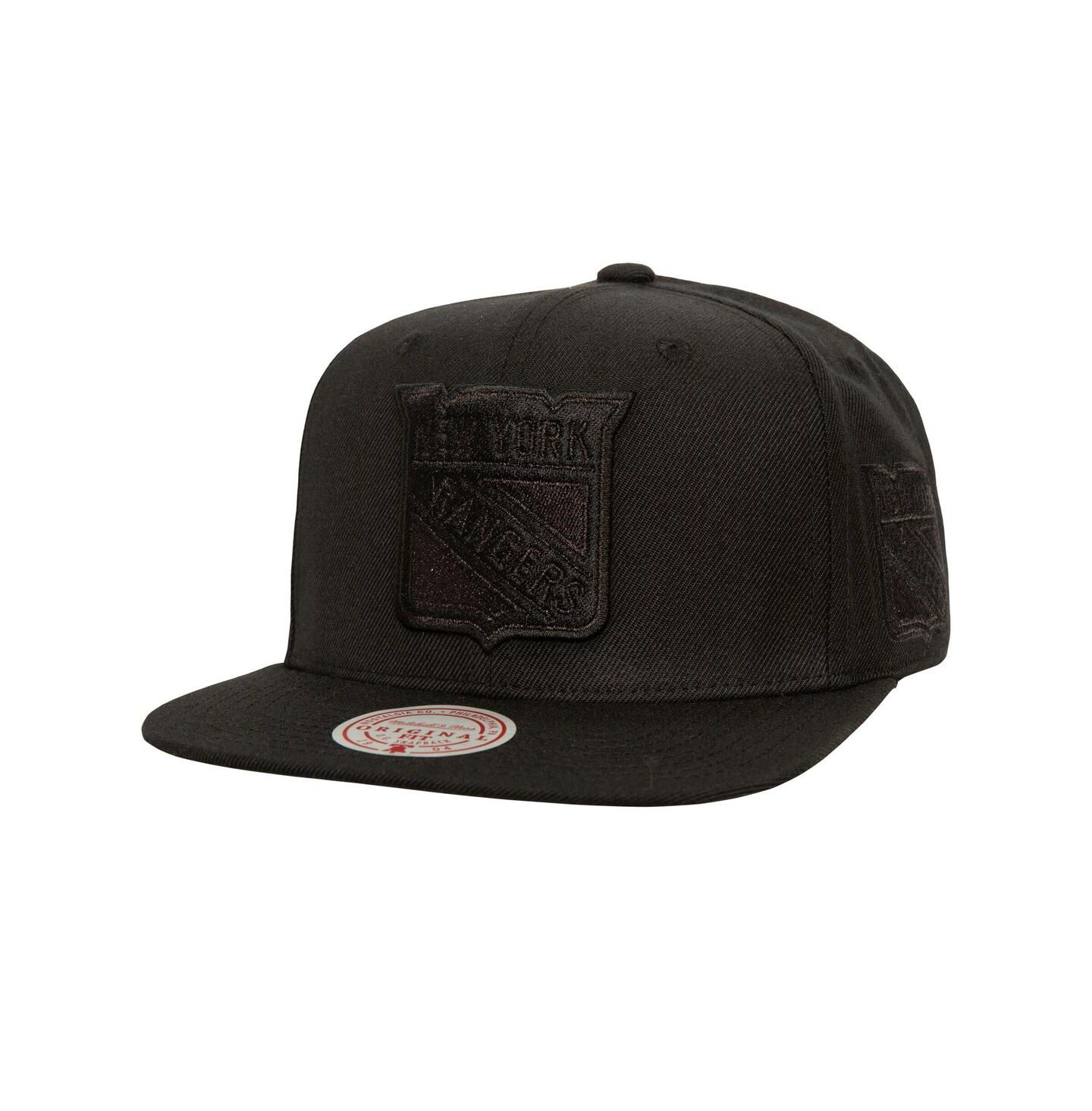 Мужская кепка Mitchell & Ness Black New York Rangers Soul Strike Tonal Snapback Hat — фото 1