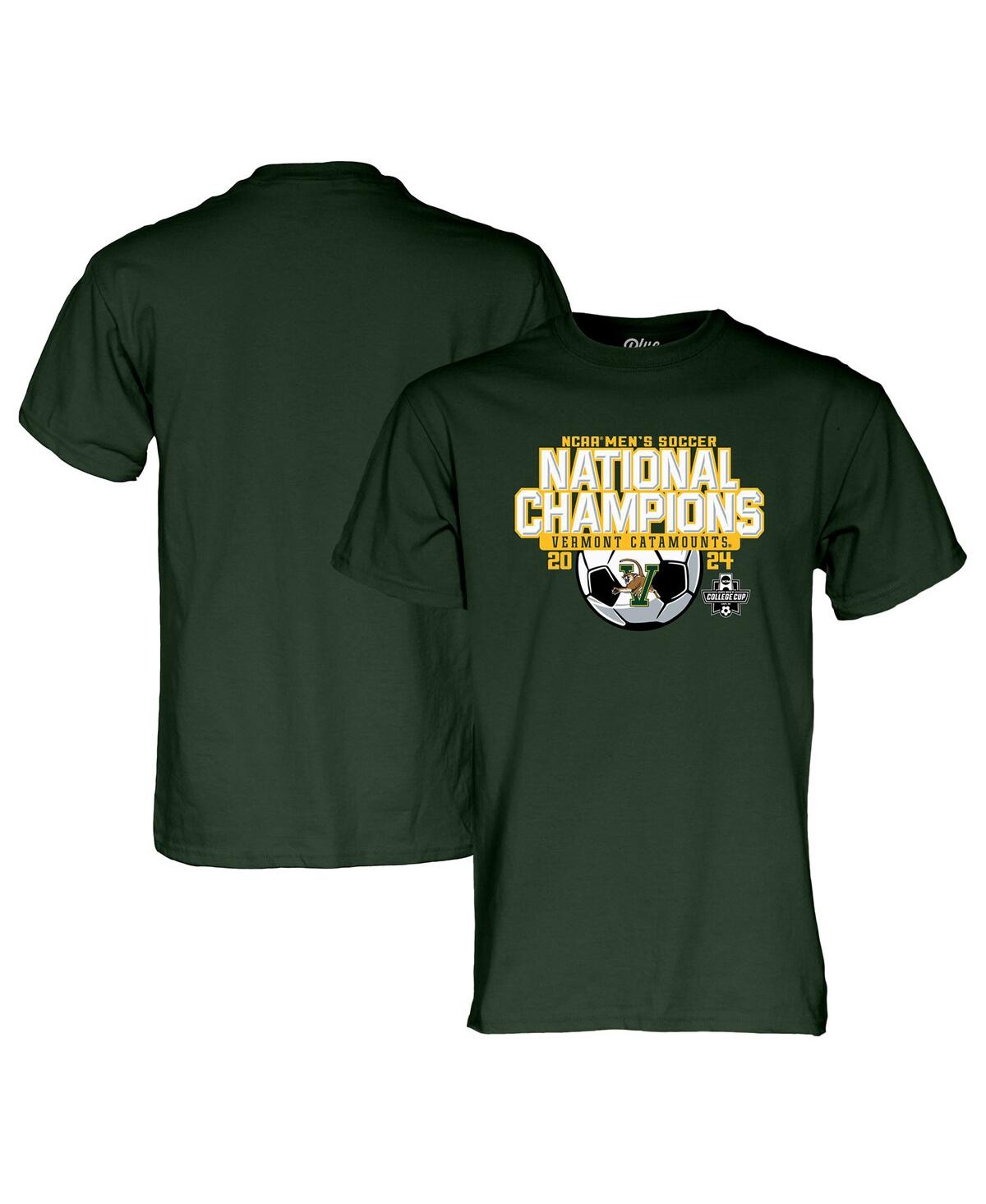 Men's Green Vermont Catamounts 2024 Ncaa Men's Soccer National Champions T-Shirt - Green