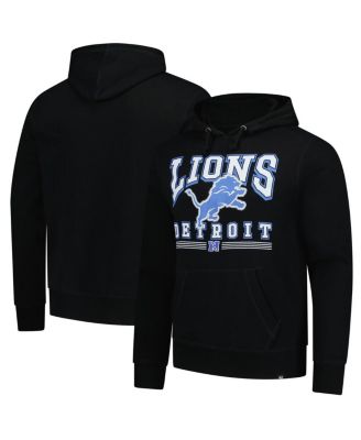 '47 Brand - Men's '47 Black Detroit Lions Packed House Headline Pullover Hoodie