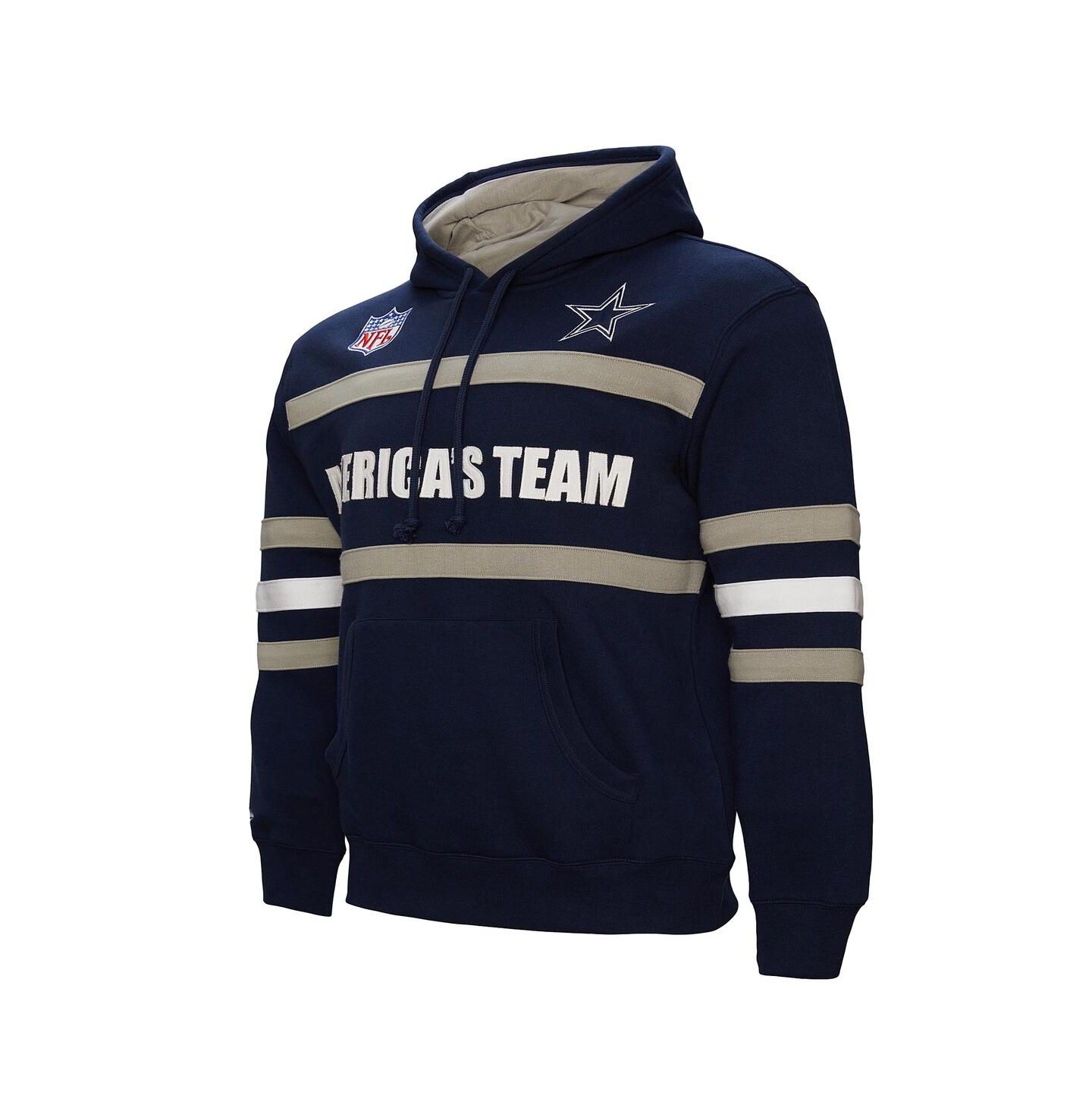 Мужское худи Mitchell & Ness Navy Dallas Cowboys America's Team Head Coach Pullover — фото 3