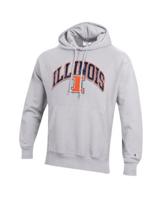 Men's Gray Illinois Fighting Illini Vault Late Night Reverse Weave Pullover Hoodie