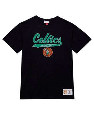 Men's Black Boston Celtics Hardwood Classics Felt Applique Slub T-Shirt