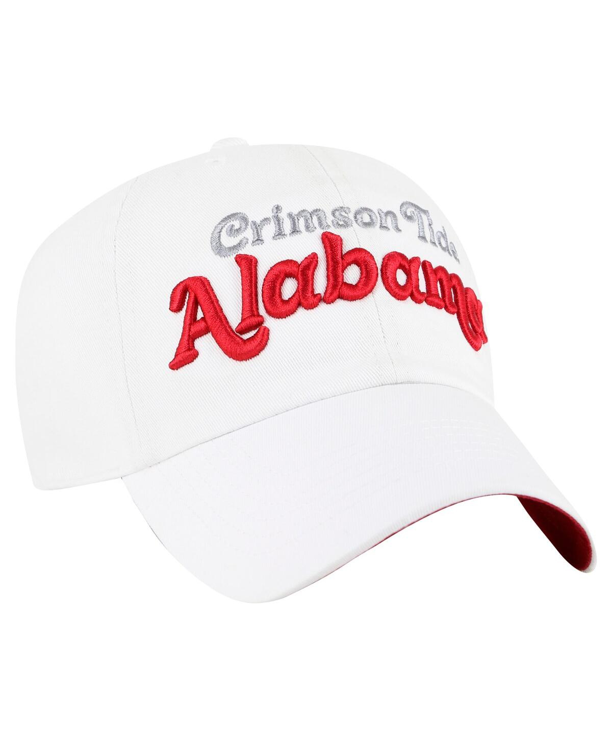 47 Brand Women's White Alabama Crimson Tide Pensacola Clean Up Adjustable Hat In White