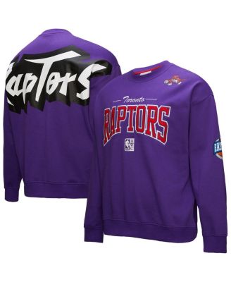 Men's Purple Toronto Raptors Hardwood Classics There Back 2.0 Vintage Pullover Sweatshirt