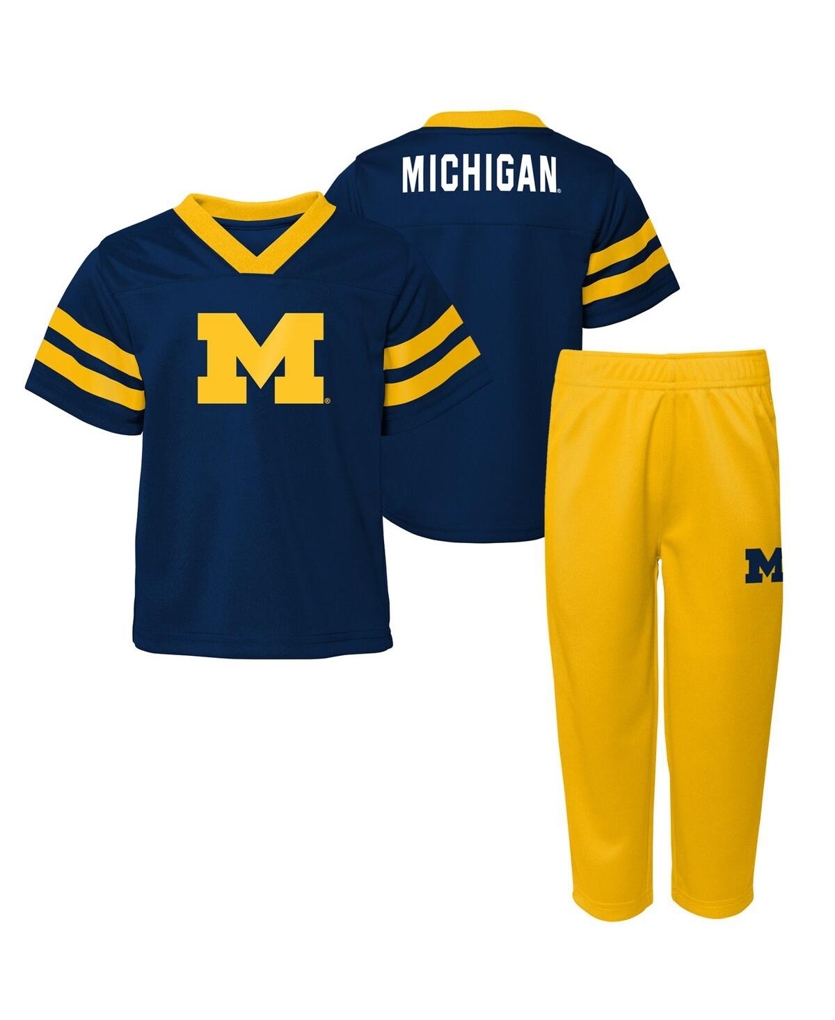 Outerstuff Preschool Navy Michigan Wolverines Two-piece Red Zone Jersey Pants Set In Navy
