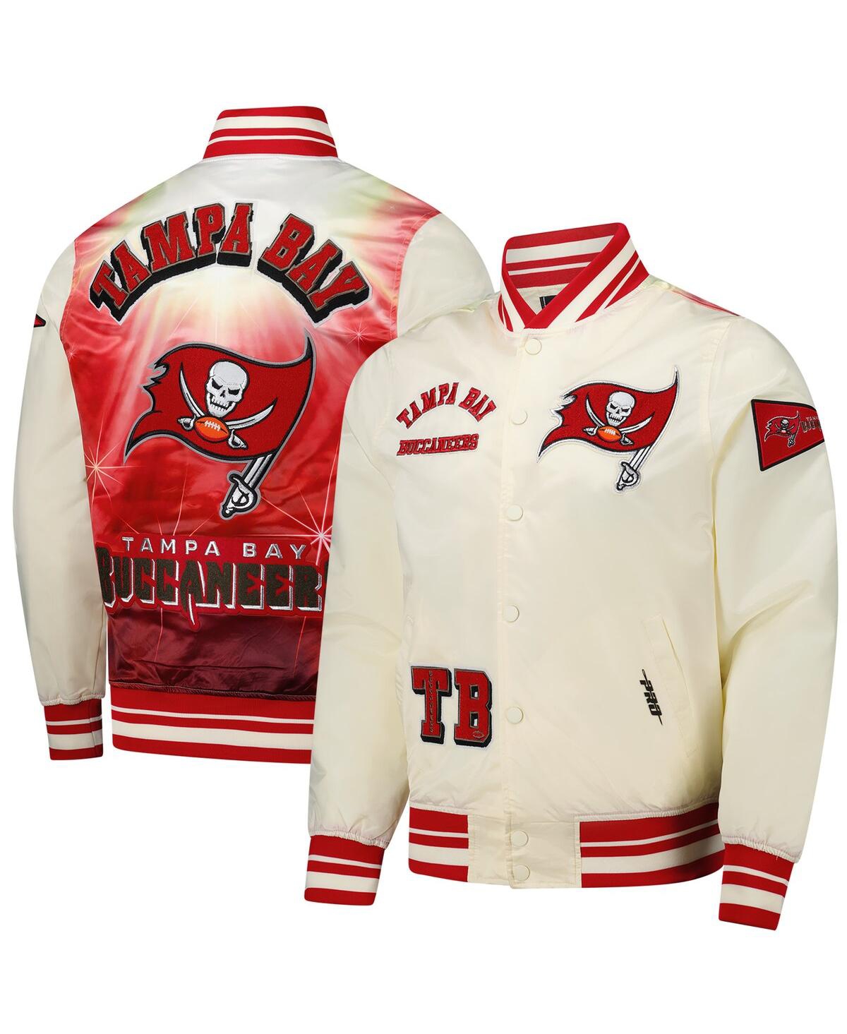 Pro Standard Men's Cream Tampa Bay Buccaneers Sublimated Satin Full-snap Jacket In Cream