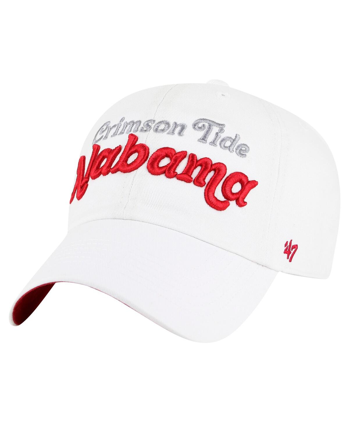 47 Brand Women's White Alabama Crimson Tide Pensacola Clean Up Adjustable Hat In White