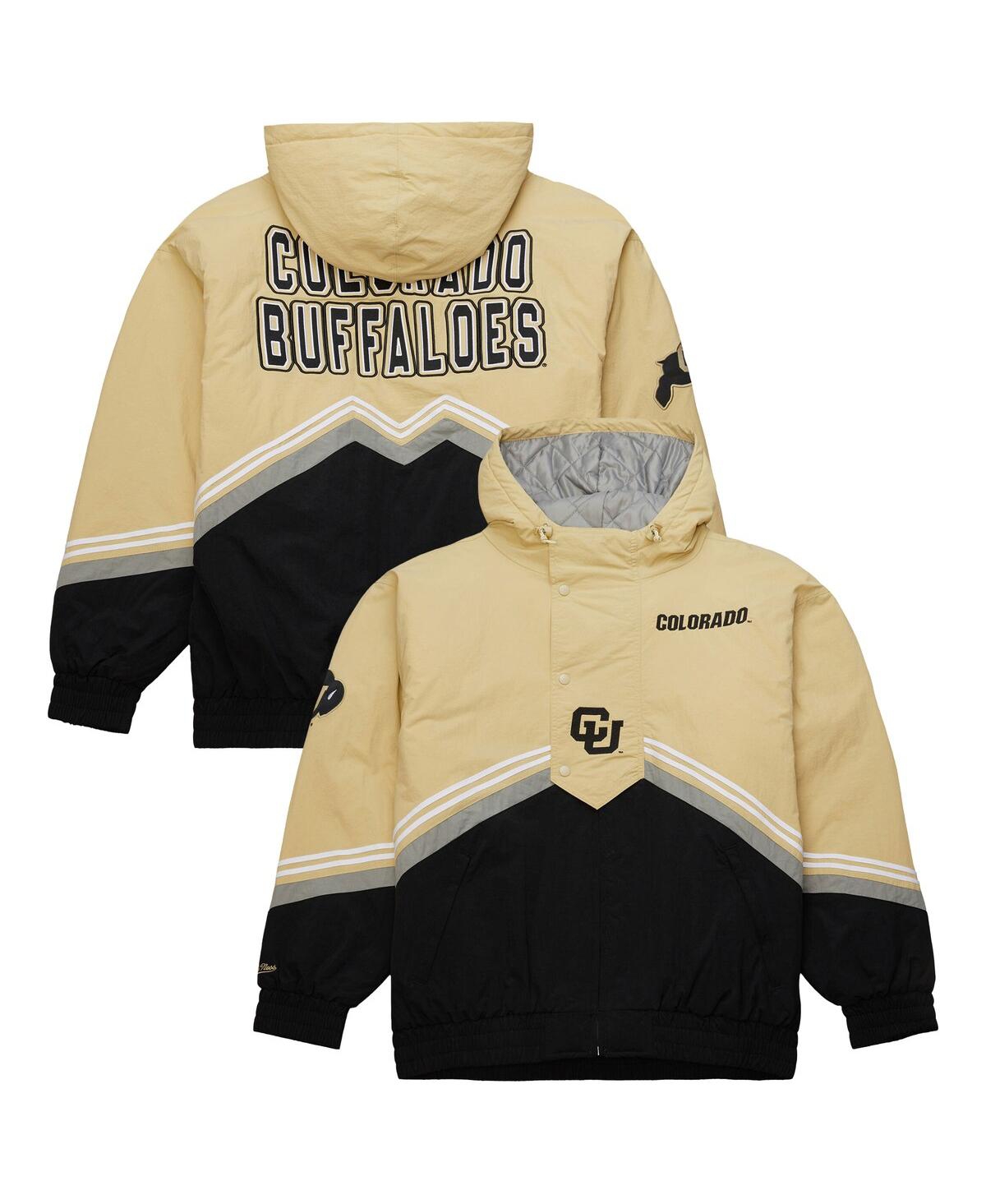 Mitchell & Ness Men's Gold/black Colorado Buffaloes Throw It Back Retro Full-zip Windbreaker Jacket In Gold,black