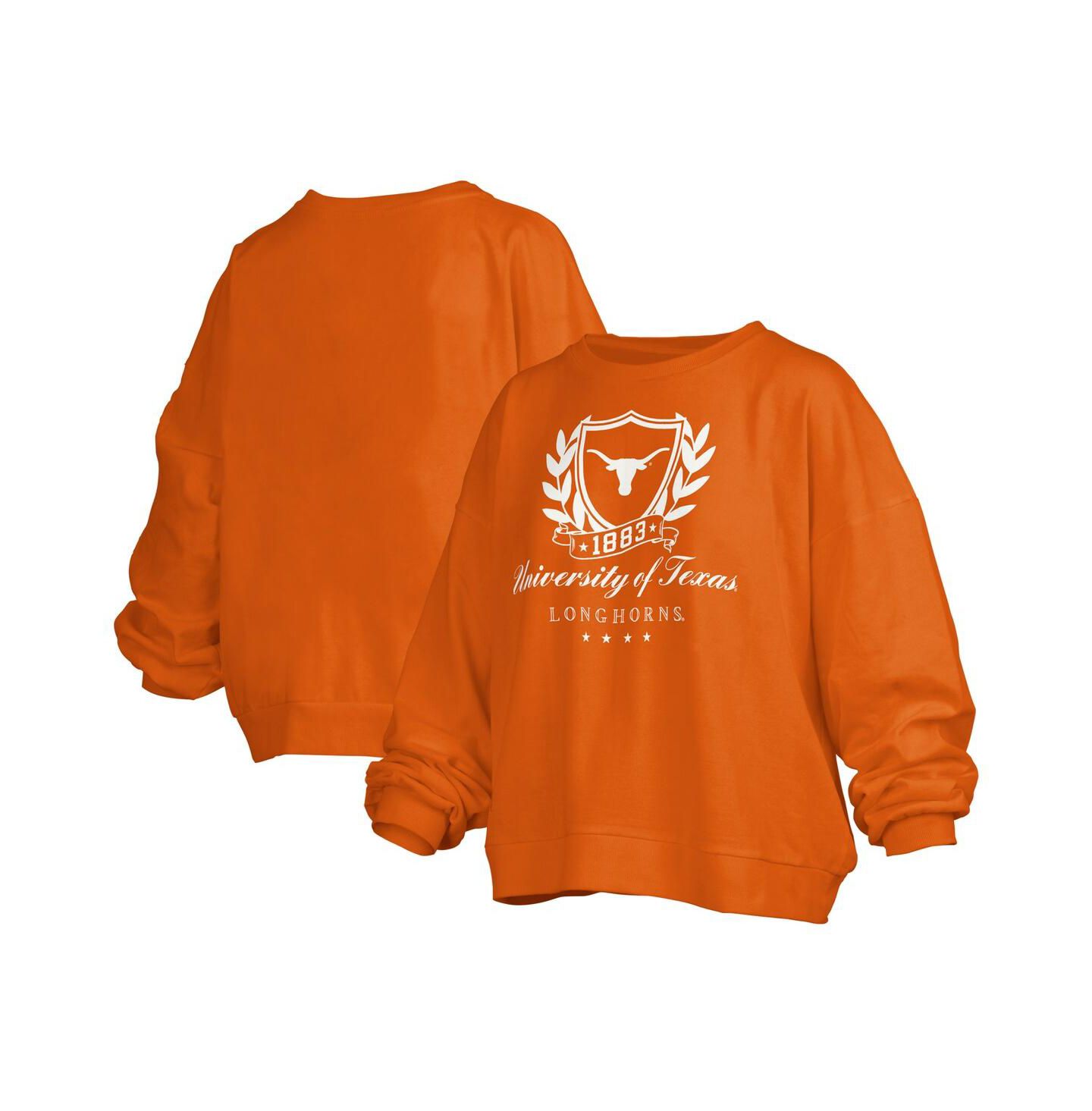 Женская толстовка Pressbox Texas Orange Texas Longhorns Big Aug Script Janice Oversized Pullover — фото 1