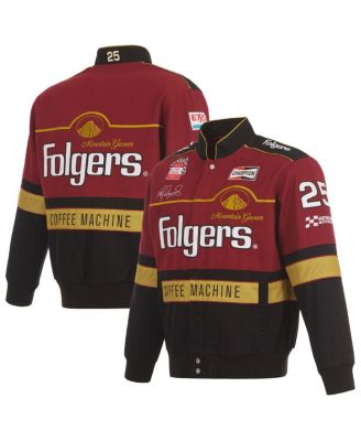 JH Design - Men's  Maroon/Black Tim Richmond Folgers Twill Uniform Full-Snap Jacket