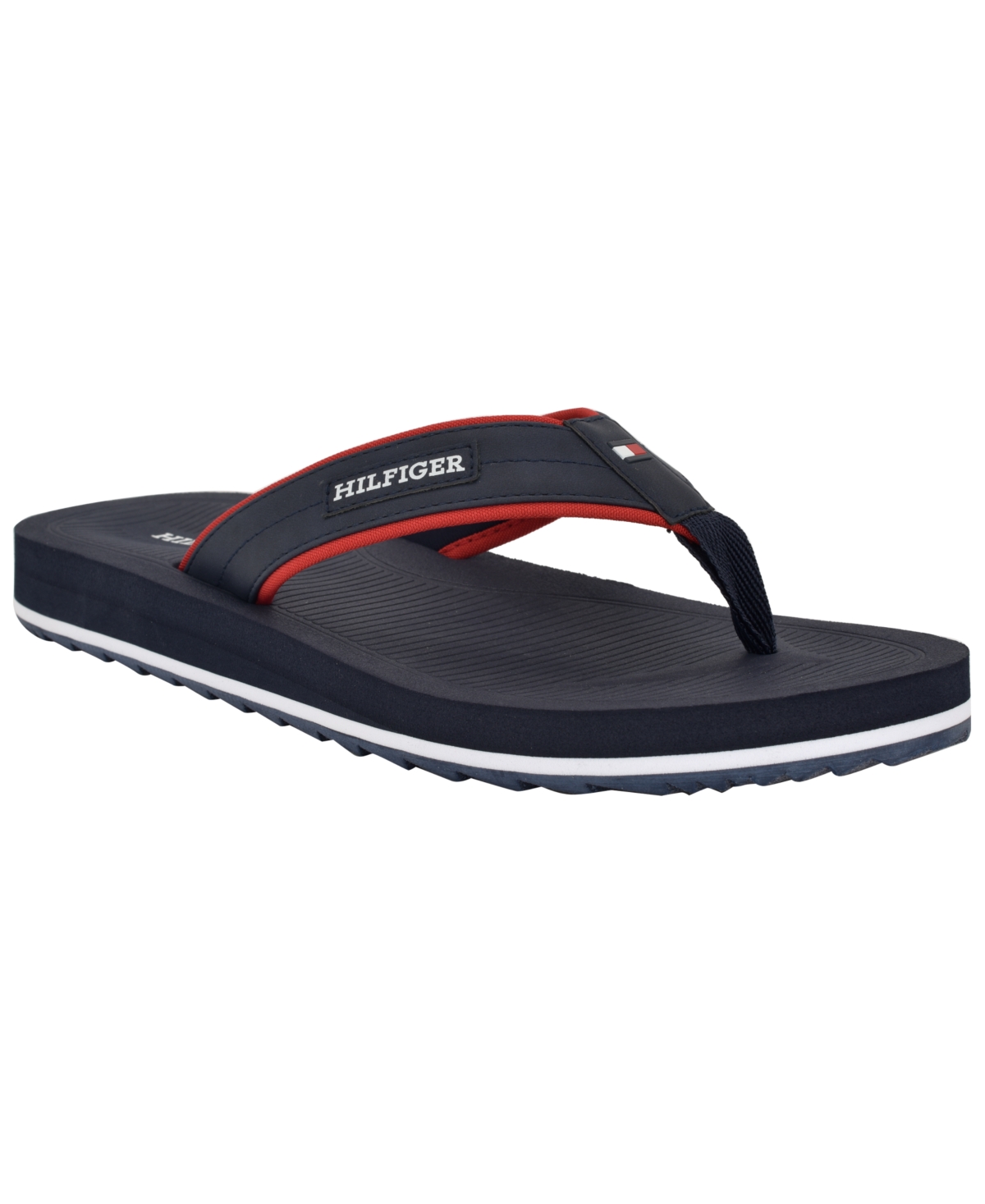 Tommy Hilfiger Men's Orlind Casual Fashion Flip Flops In Navy,red Multi