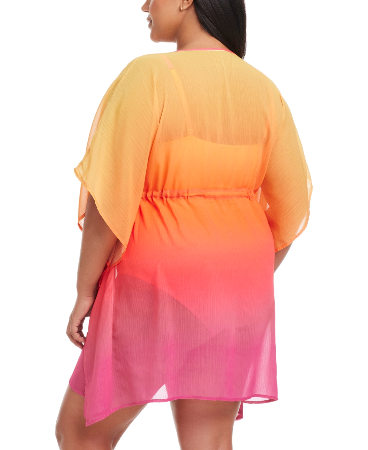 Bleu Rod Beattie Plus Size Ombre Beat The Heat Caftan Swim Cover-up In Rosa