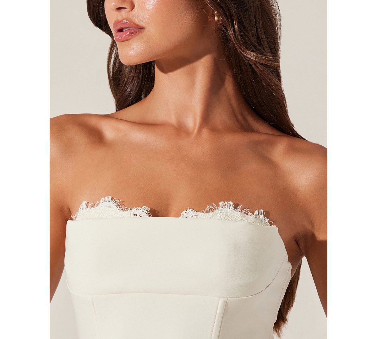 Astr The Label Melani Strapless Minidress In Cream