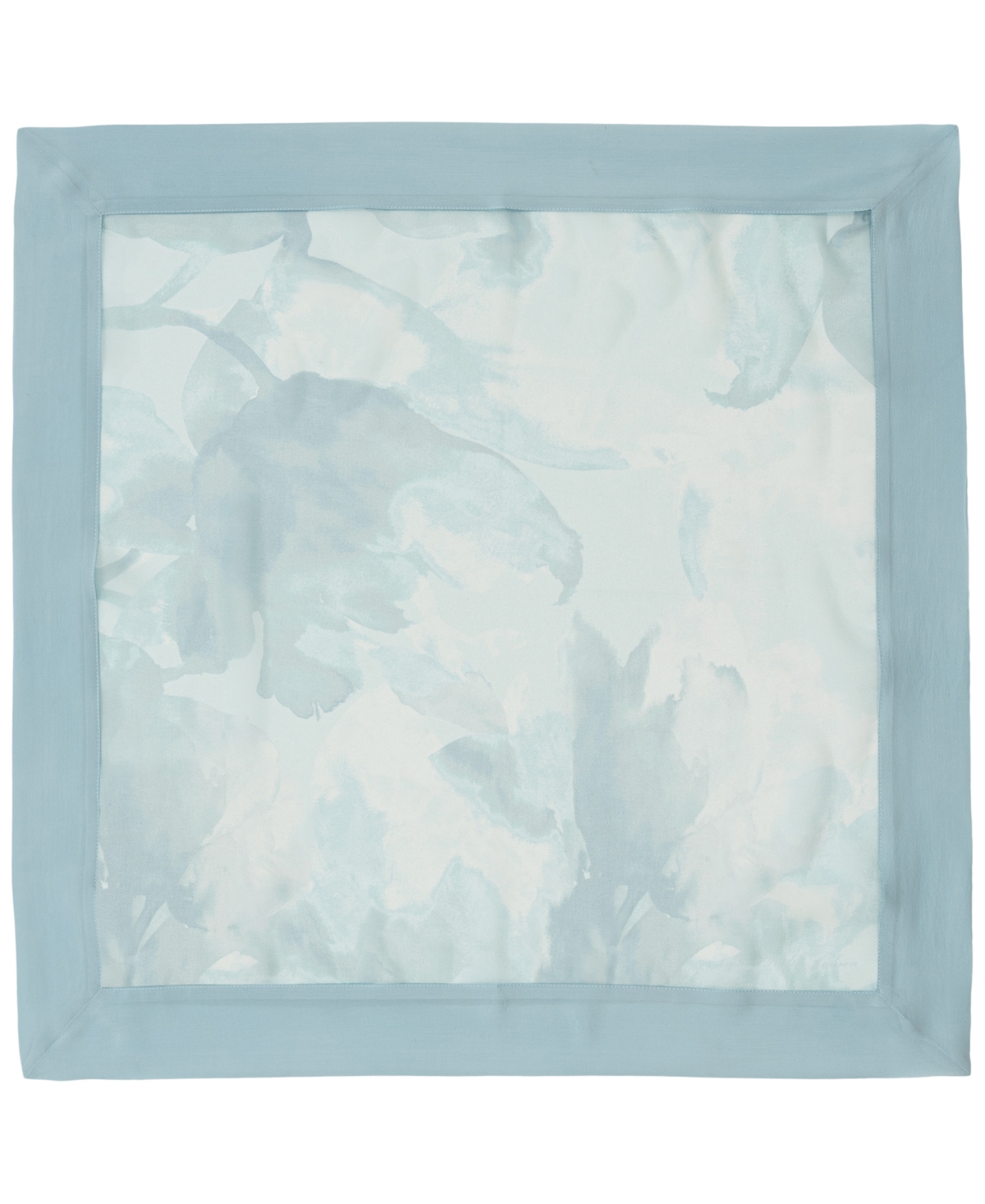 Tonal Watercolor Floral Square Scarf - Aqua Pearl