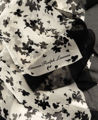 Contrast Floral Square Scarf