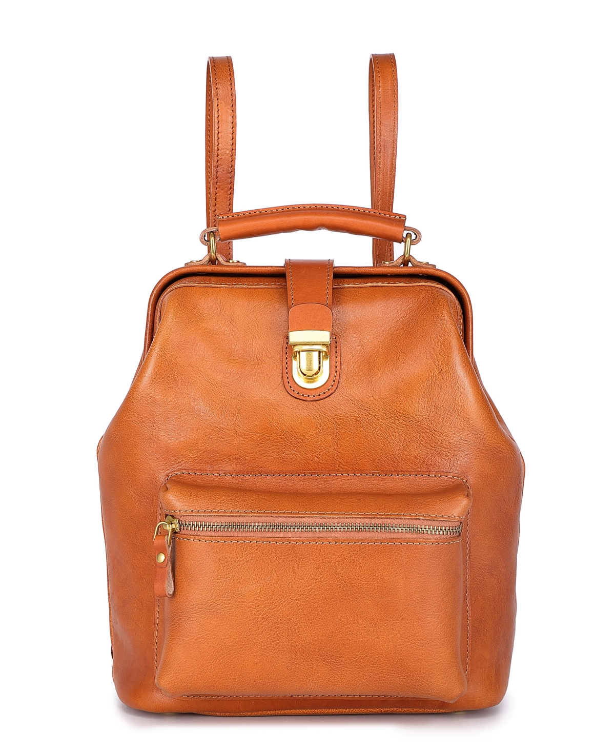 Women's Genuine Leather Doctor Backpack - Burgundy
